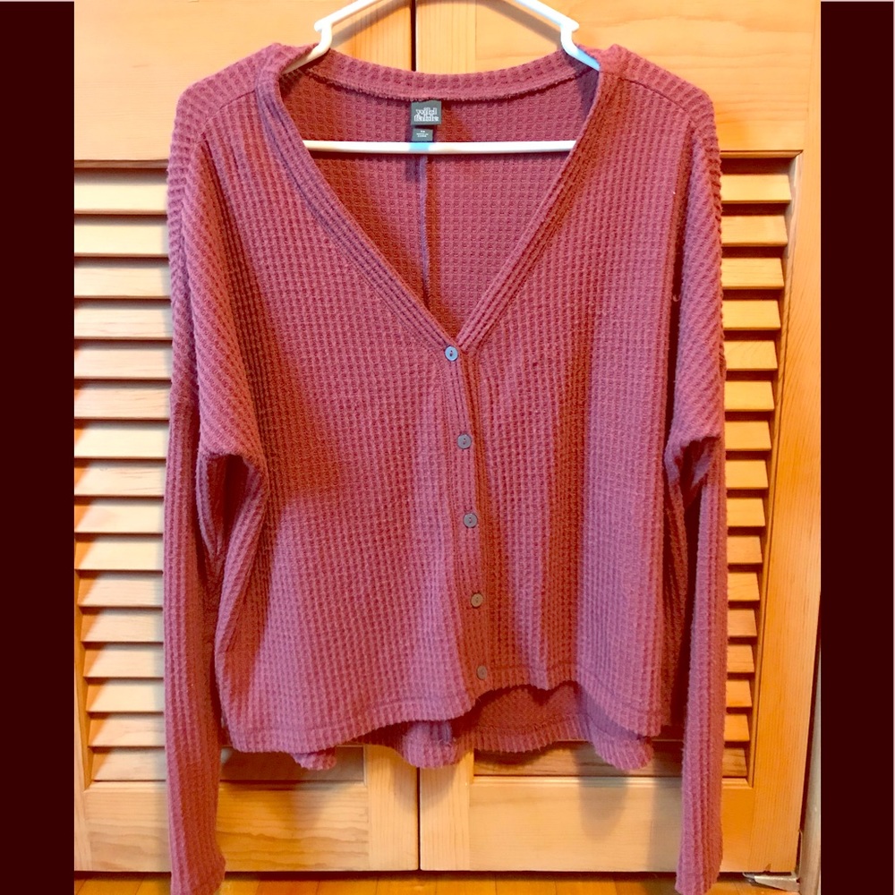Target V-neck pink sweater with buttons XS
